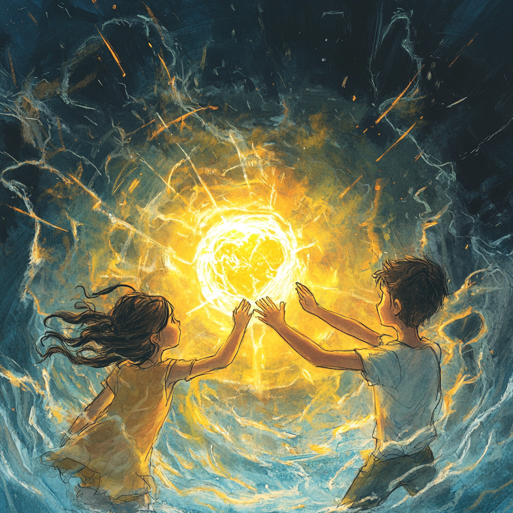 Luna and Sol Reaching the Radiant Heart of Truth