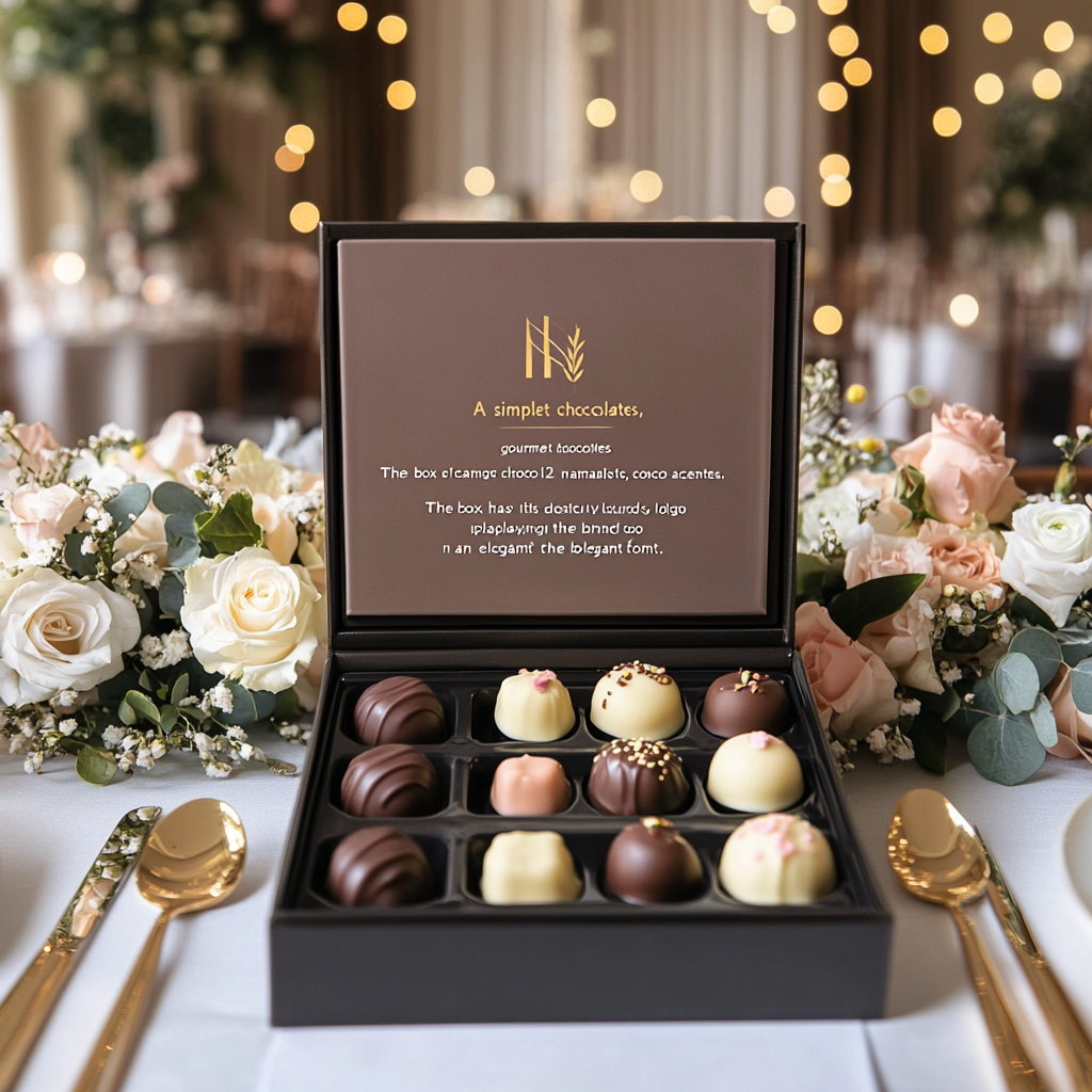 Luxurious Chocolate Box at Elegant Wedding Event