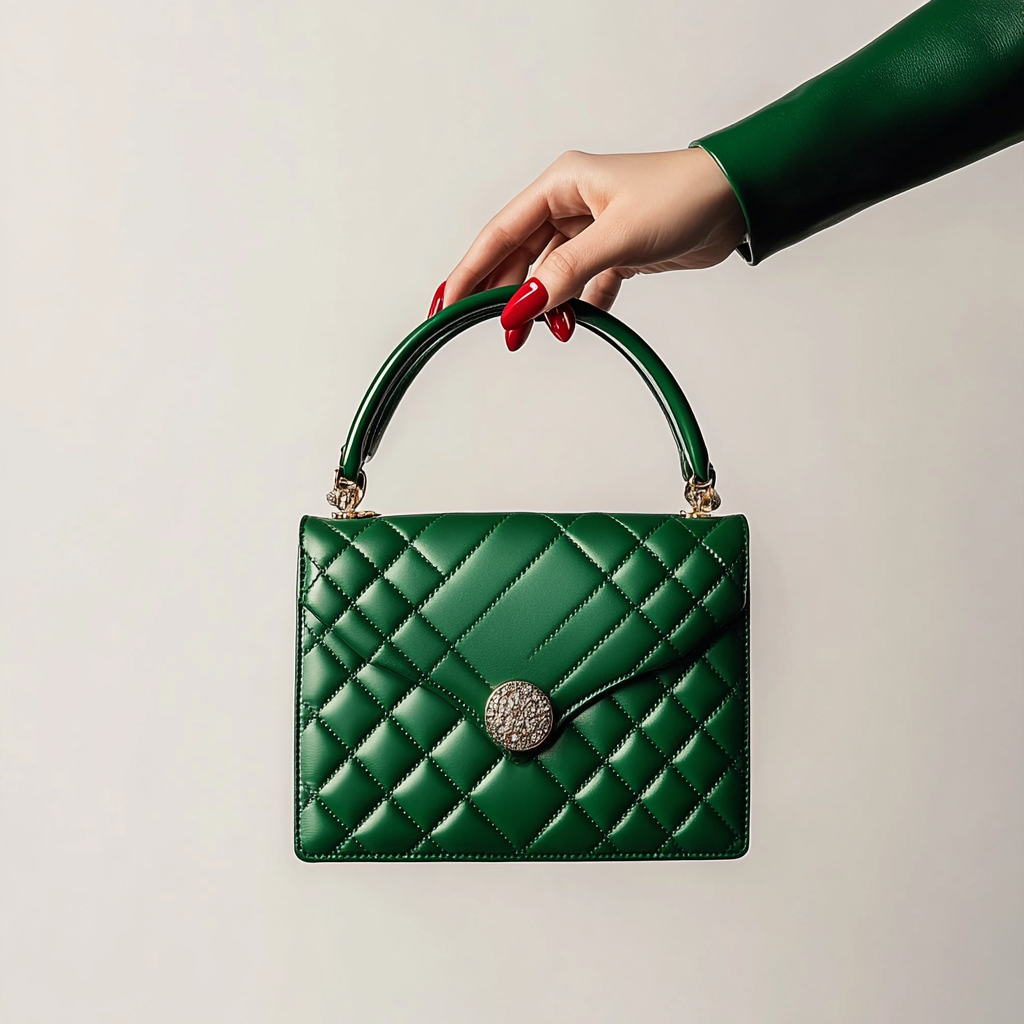 Luxurious green purse