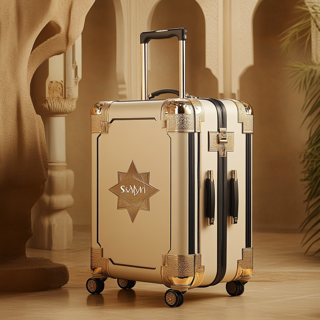 Luxury travel bags Sayr blend Saudi culture.