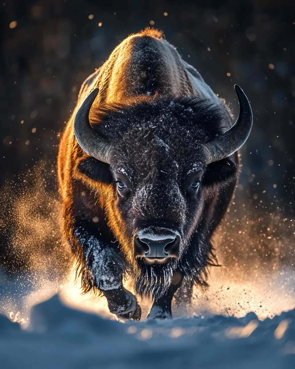 Majestic Bison Captured in Stunning National Geographic Style