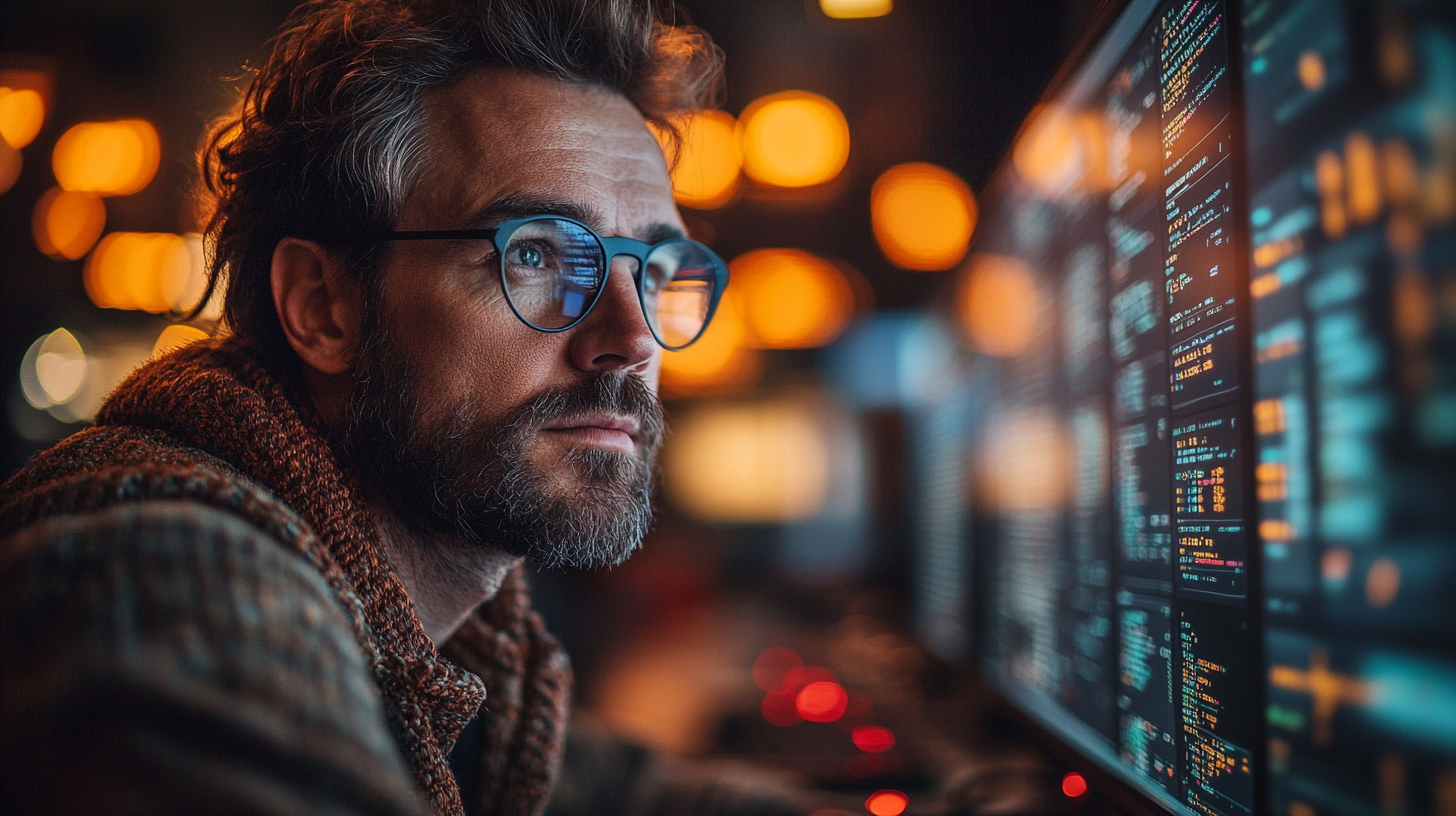 Man analyzing screens from various betting sites at home.