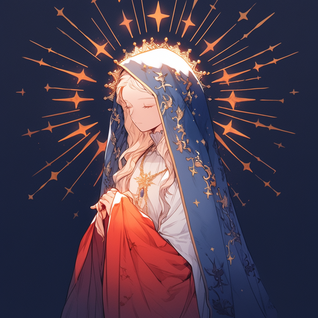 Mary Mother with Sun Clothes and Crown