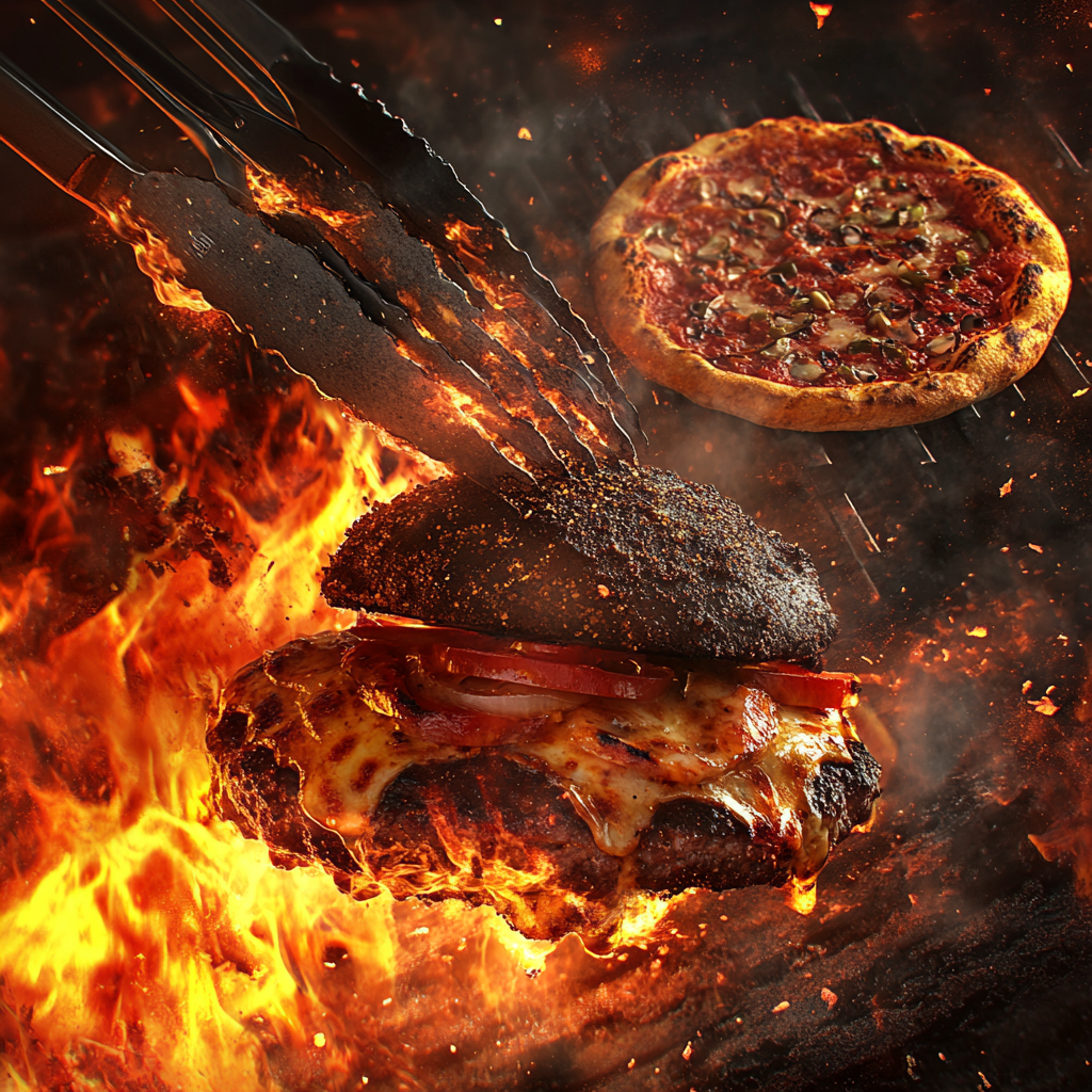 Masterful Grilling: Inferno Burger and Fiery Pizza