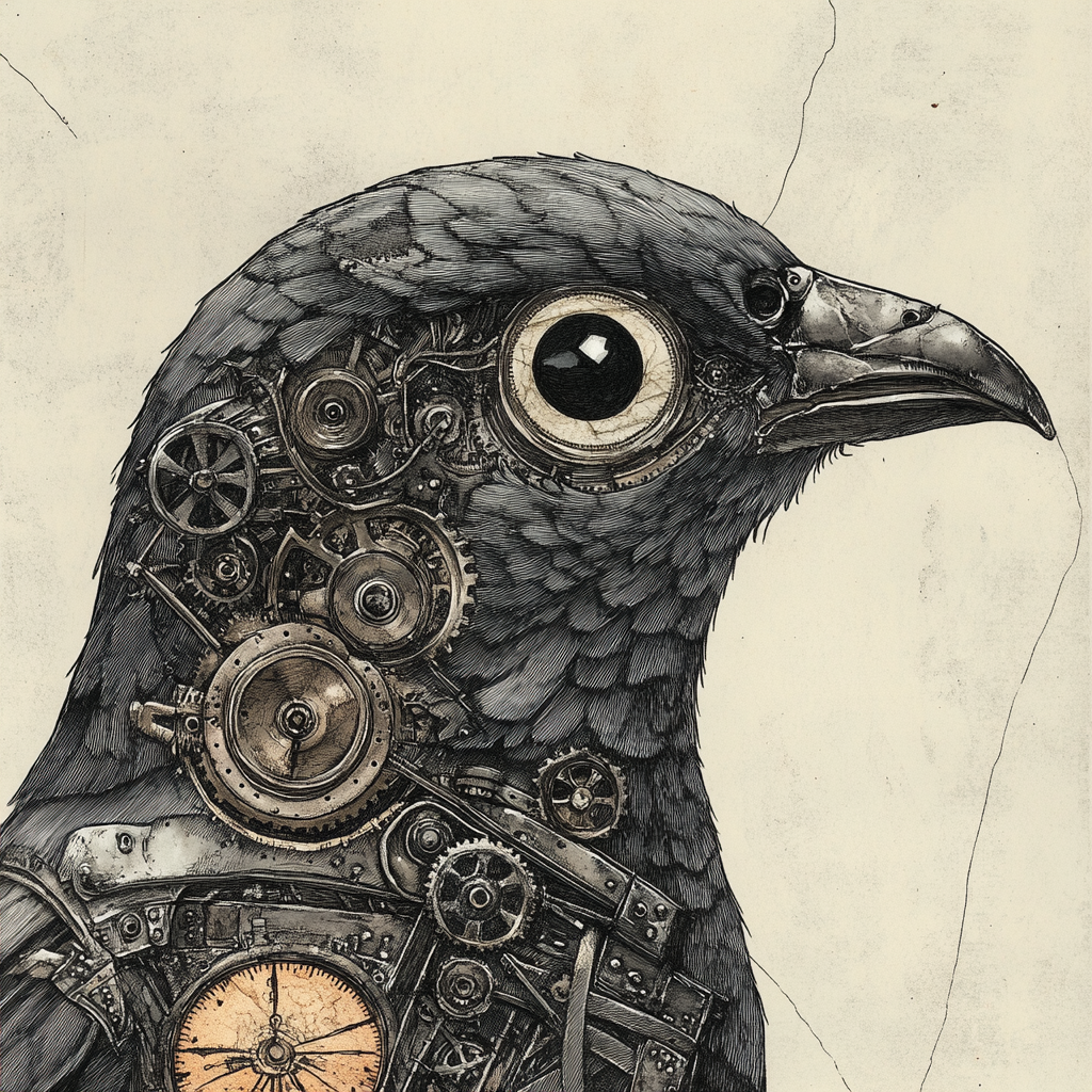 Mechanical Bird with Steampunk Touch in Victorian Era