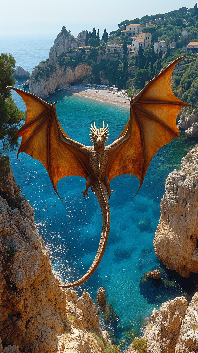 Medieval Dragon Soars Over Italian Amalfi Coast