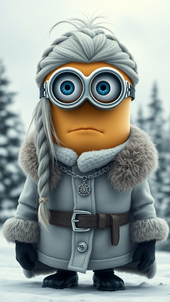 Melancholic Minion in Snowy Medieval Outfit