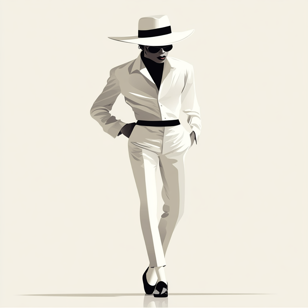 Michael Jackson dancing in a wide-brimmed hat.