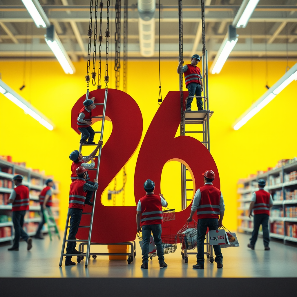 Miniature Employees Construct Massive Sale Numbers in Store