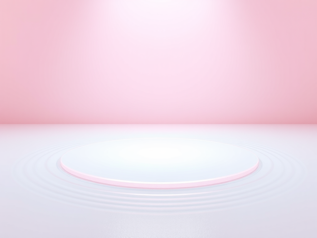 Minimalist pink circle with ripples, dreamy atmosphere design.