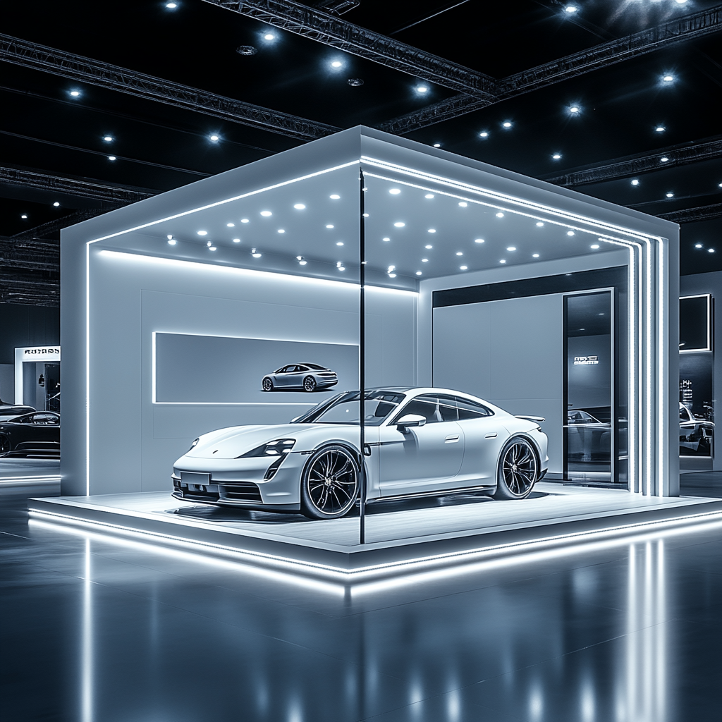 Minimalistic Car Exhibition Booth with Fomex Panels