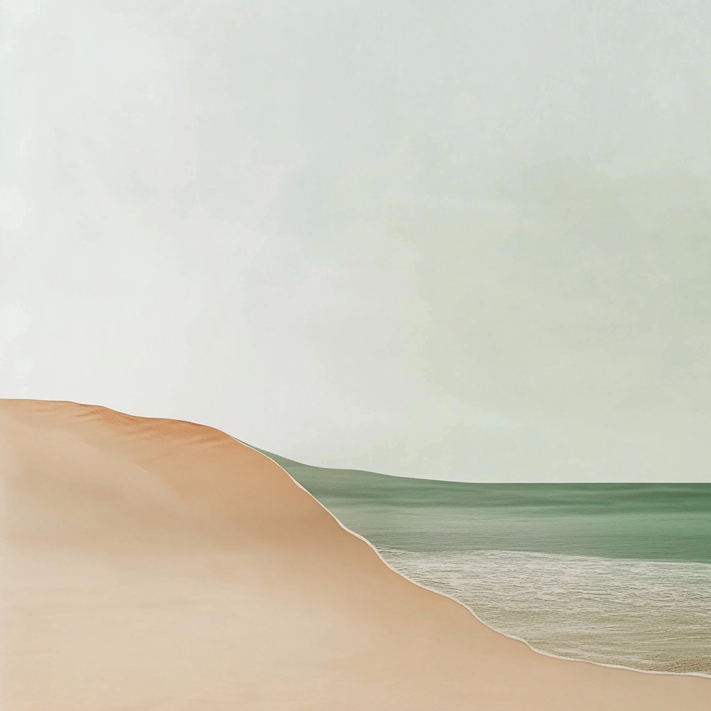 Minimalistic pastel sand and green business background