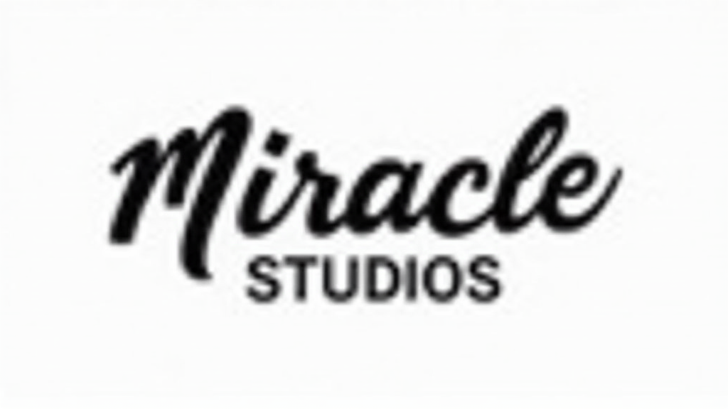 Miracle Studios' Dynamic Black-White Calligraphy Logo