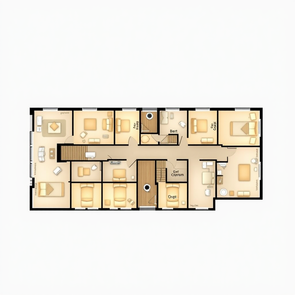 Modern 15-story building first floor layout