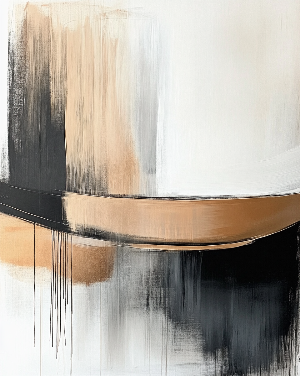 Modern Abstract Artwork: Elegance & Sophistication with Metallic Elements