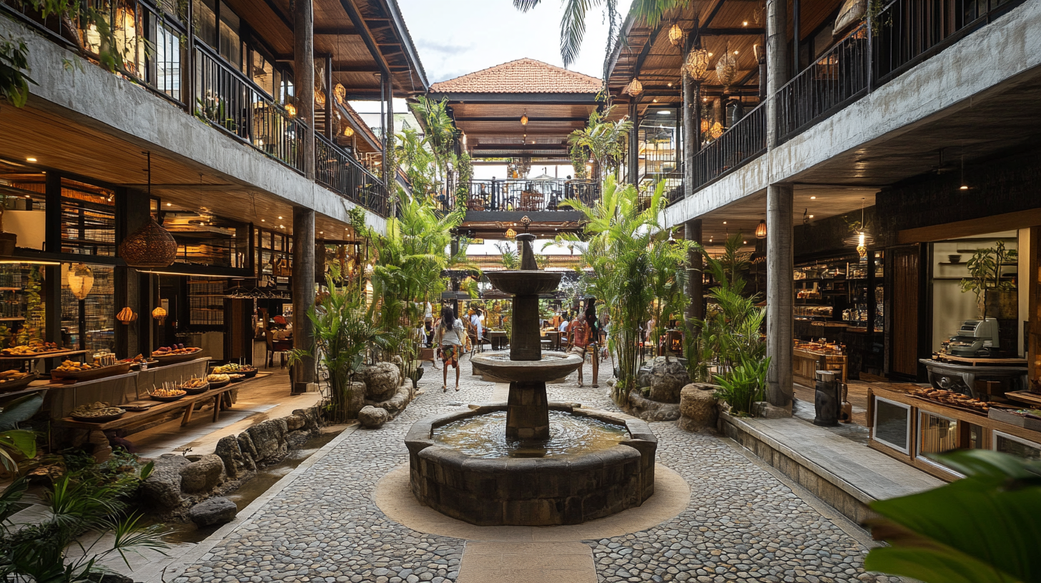 Modern Bali Retail Building with Food Stall