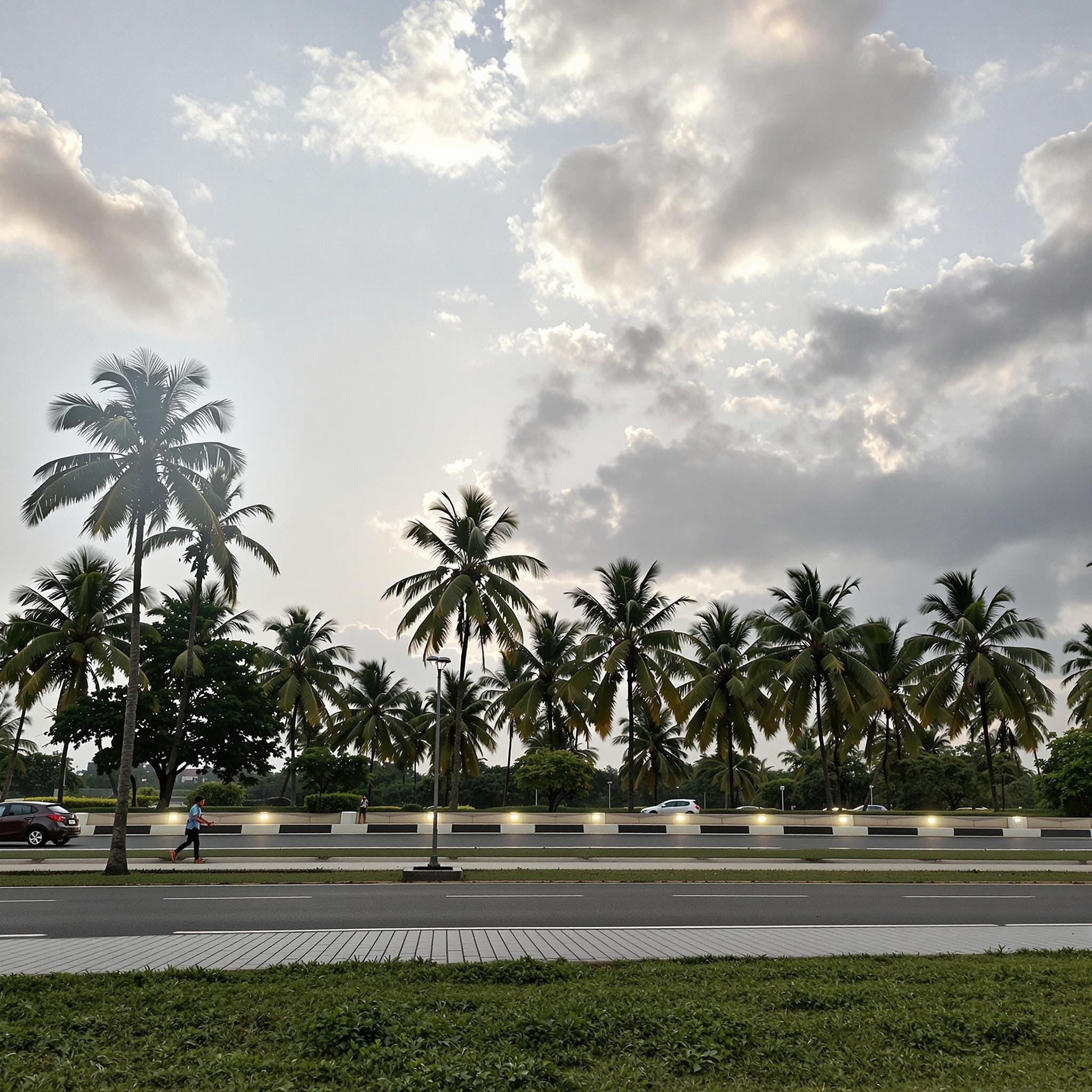 Modern Indian Afternoon with Humans and Cars