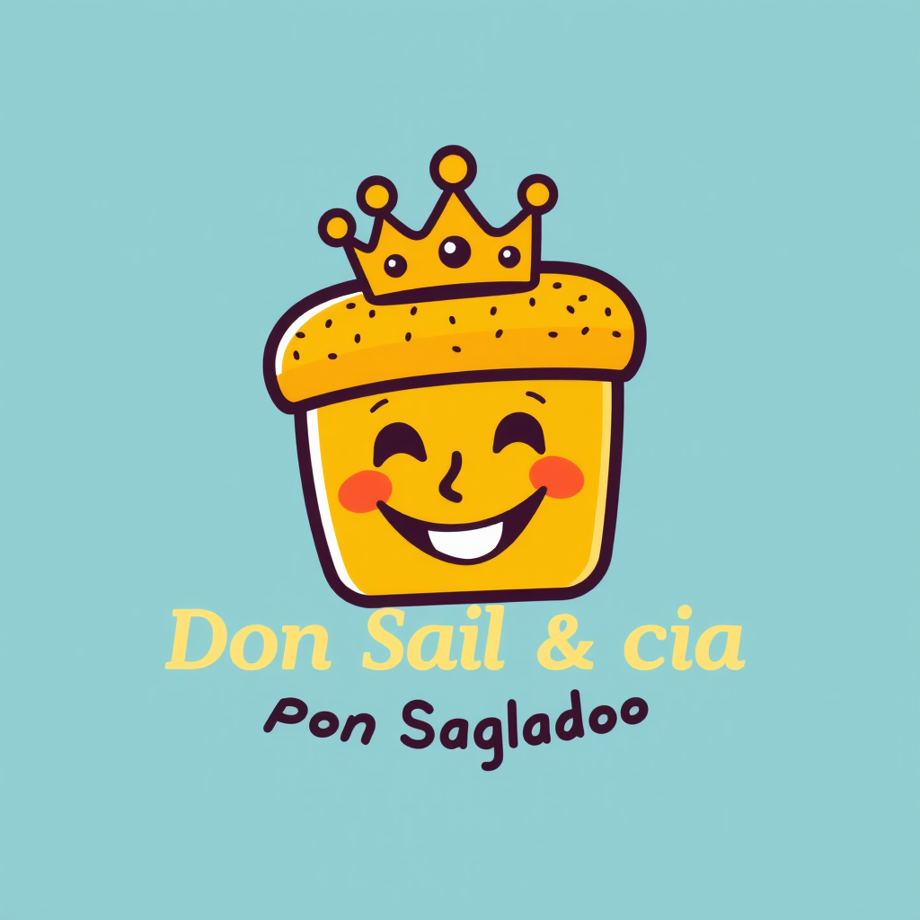 Modern Logo Don Salgados & cia Coxinha Snack Bar Crown Coxinha Smiling