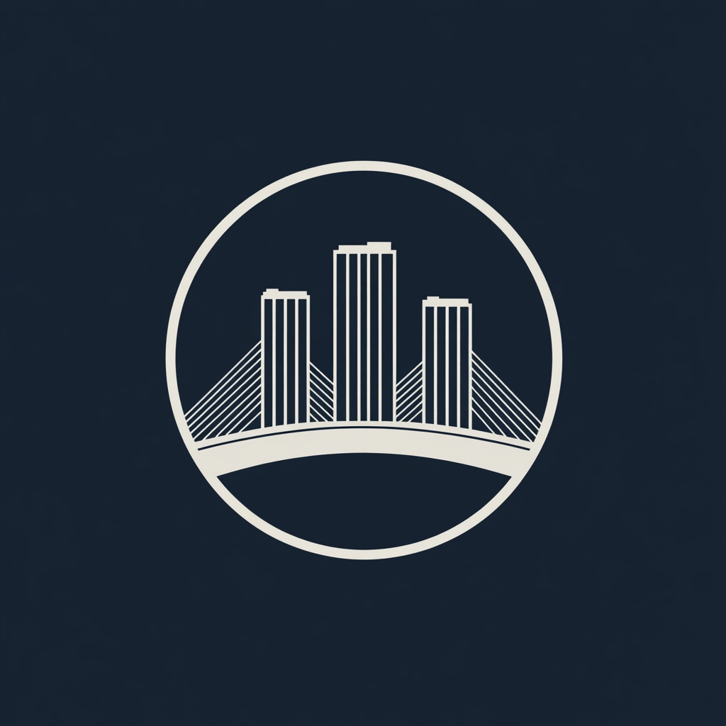 Modern Logo for 'The Bridge Properties': Trust and Strength.