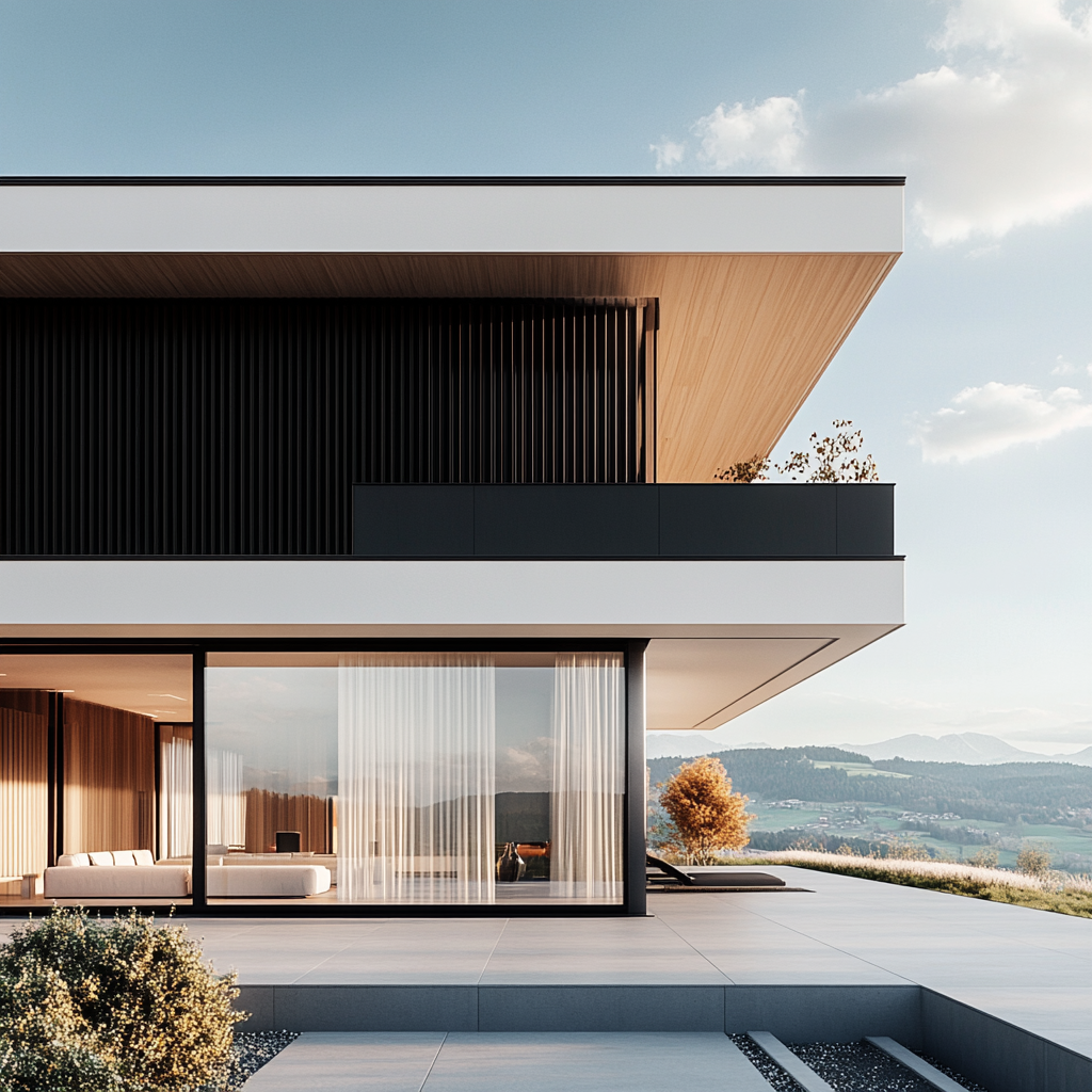 Modern Two-Level Building in La Sarraz, Switzerland