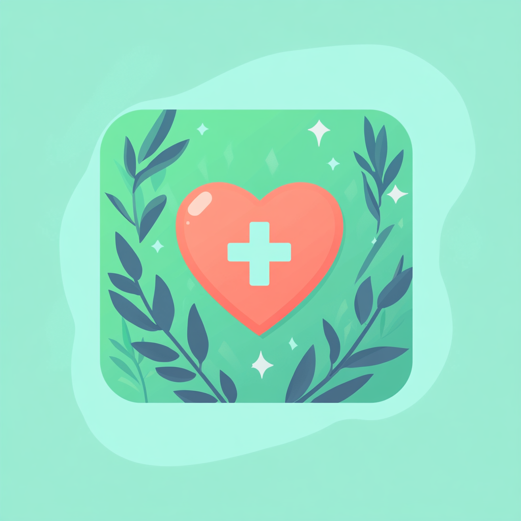 Modern health icon in calming colors