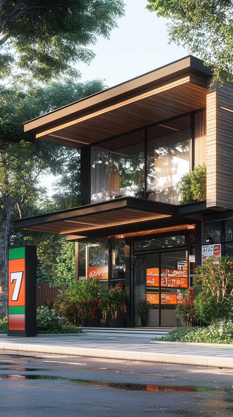 Modern house with 7-Eleven-inspired design in suburbia