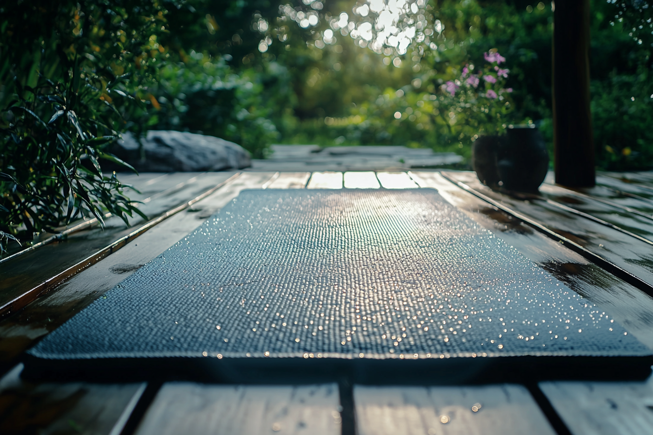 Morning Yoga Mat in Serene Outdoor Setting