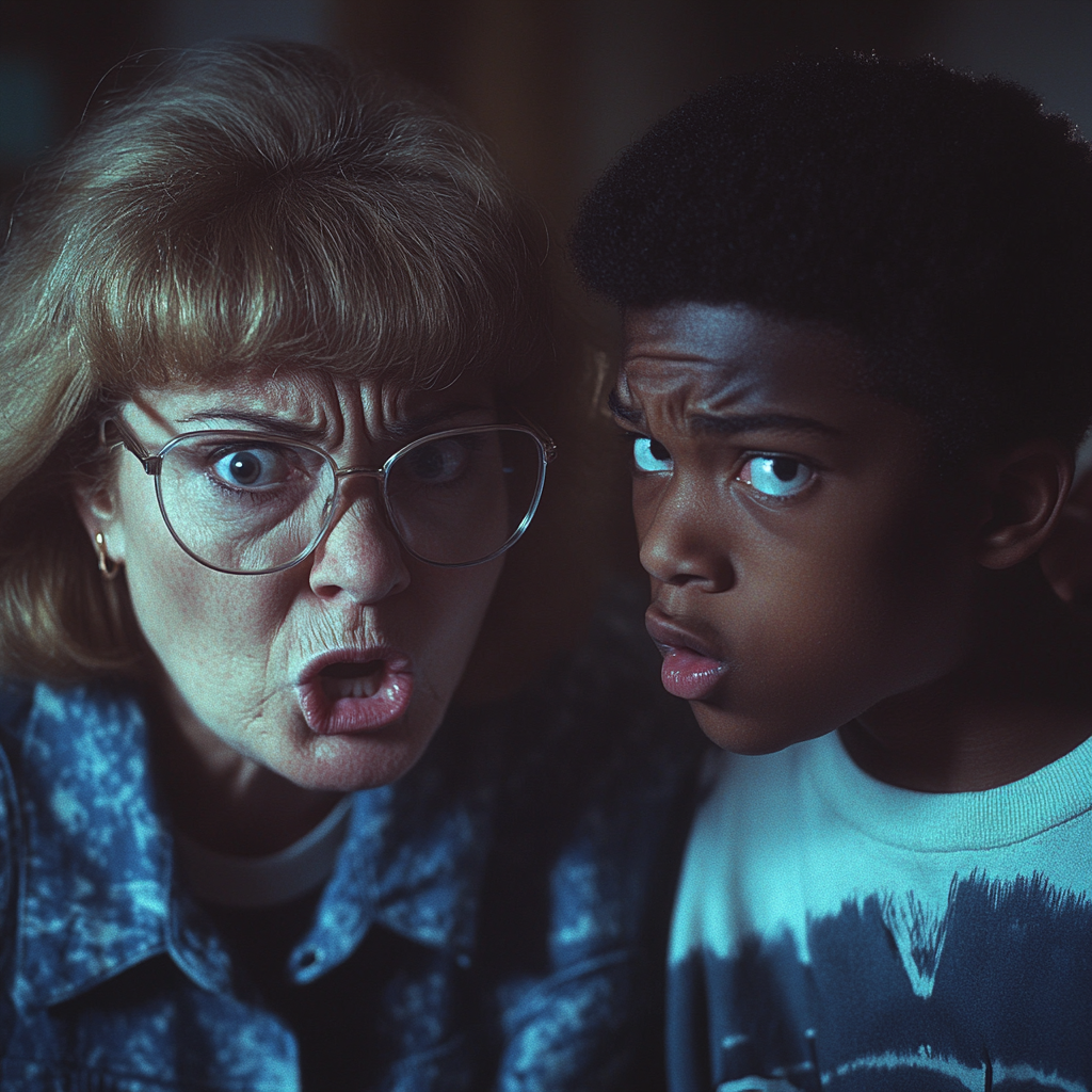 Mother and Son Argue in Moody 90s Scene