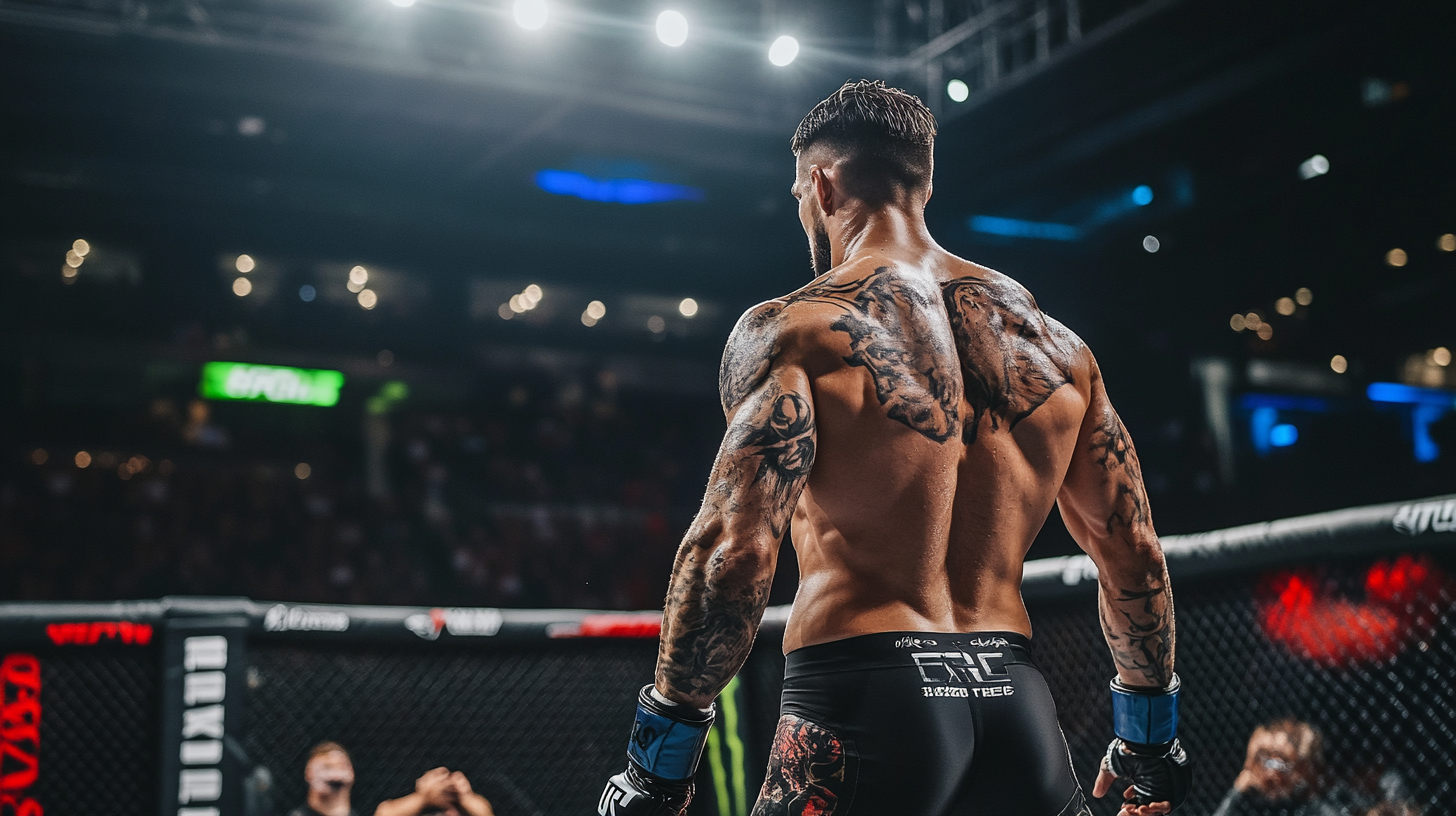 Muay Thai fighter leaving ring after victory