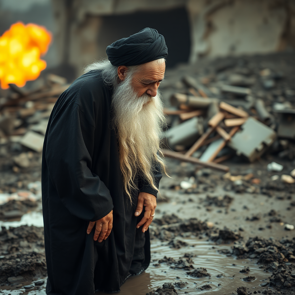 Mullah Shia Knee-deep in Mud After Bomb