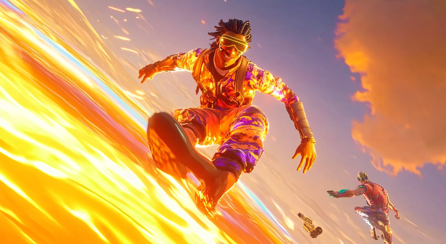 Mullet Maurader Racing in Vibrant Fortnite Obby Game