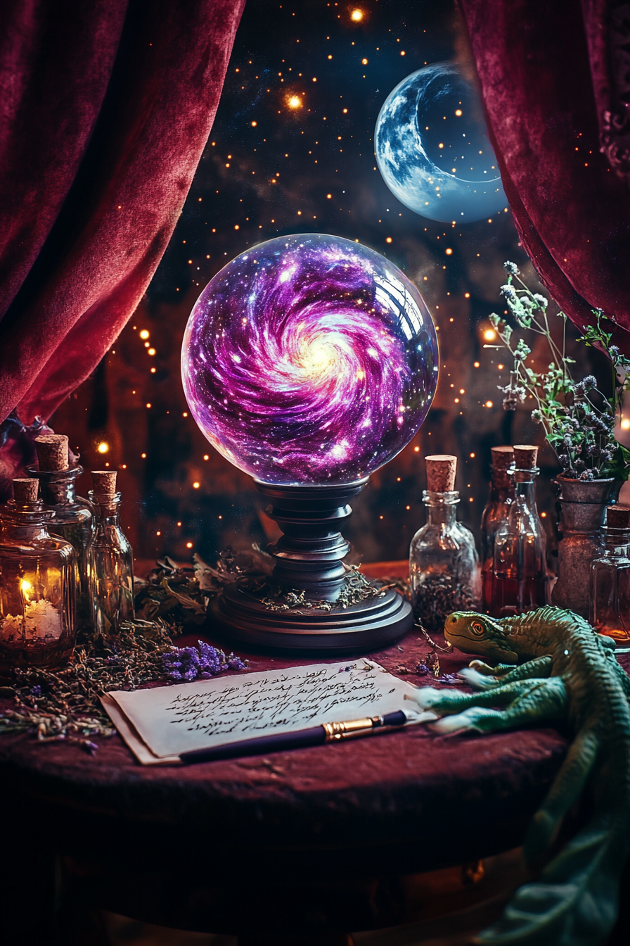 Mystical Crystal Ball with Galaxy Inside