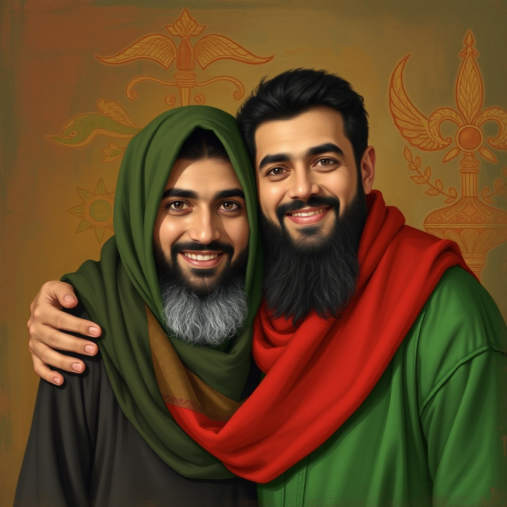 Names colors: Mukhtar is red, Hossein is green.