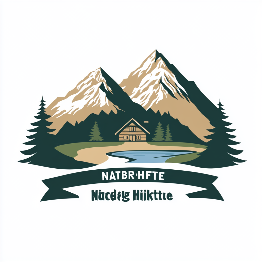 Natberger Hütte Alpine Retreat Logo: Majestic, Cozy, Rustic