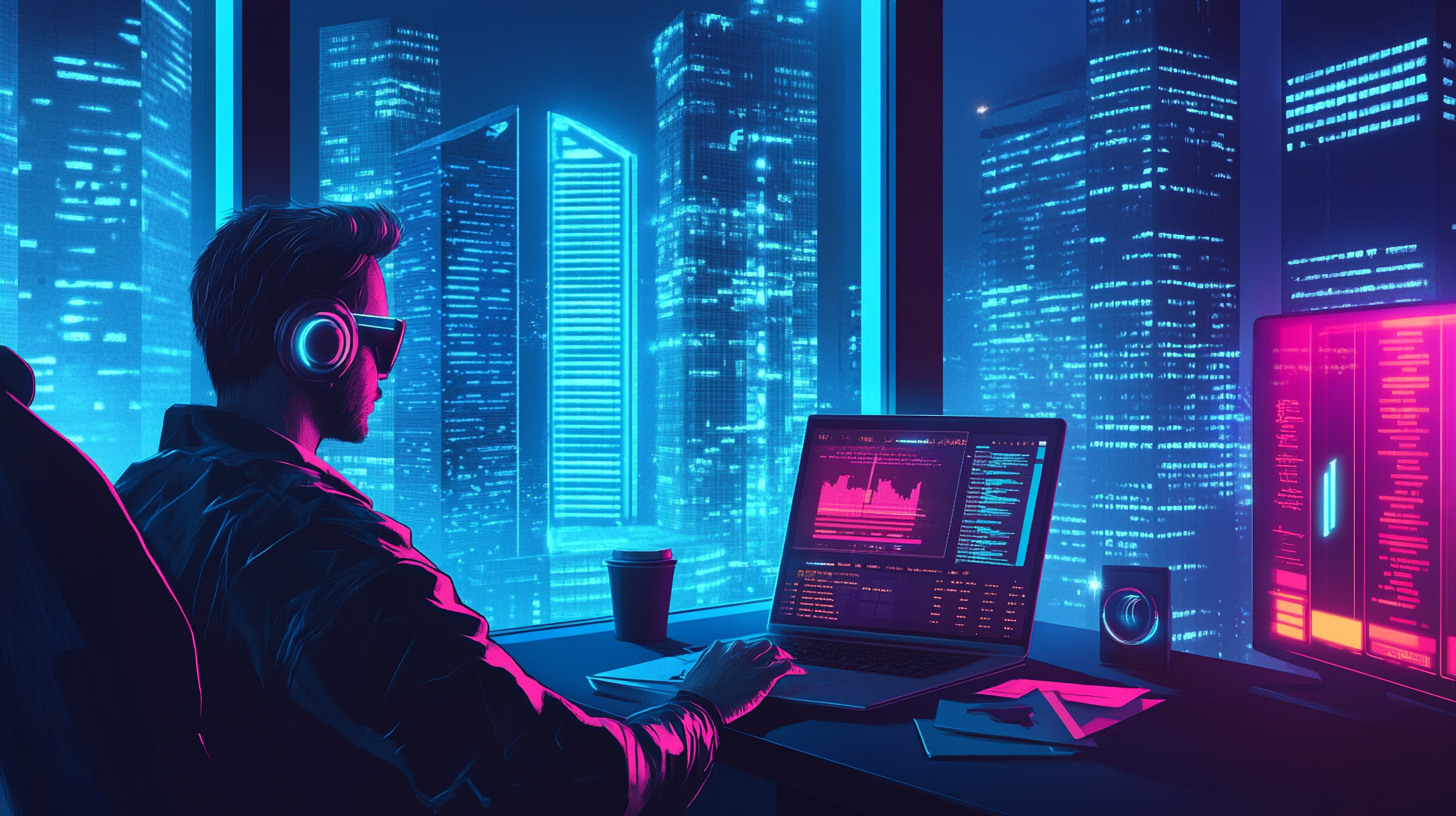 Night in Future City: RealtyX Office