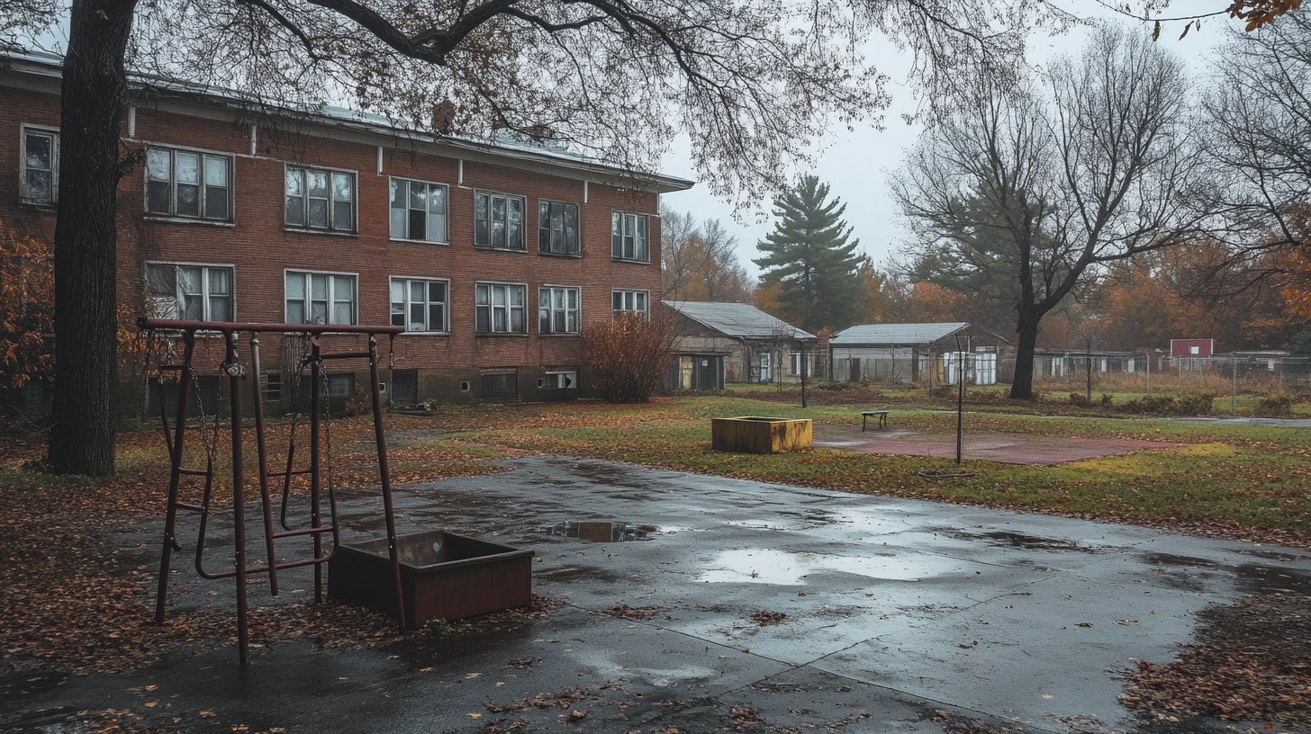 Old Decaying Apartment on a Gloomy Day