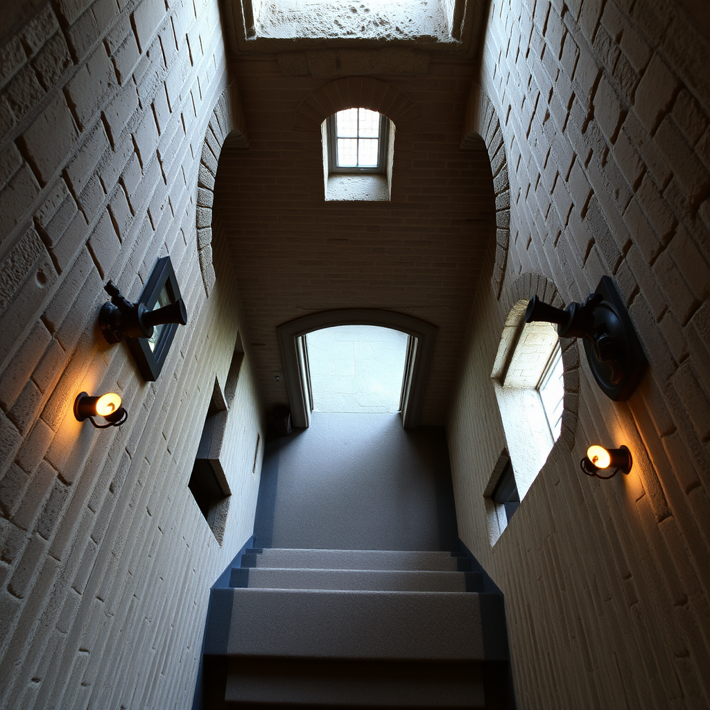 Overhead View of 14th Century Castle Foyer