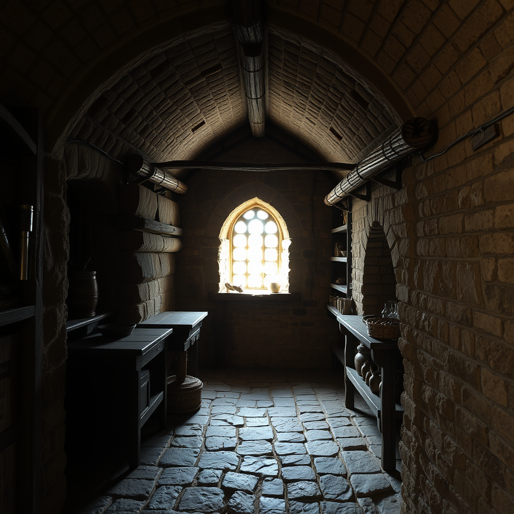 Overhead View of a 14th Century Castle Pantry