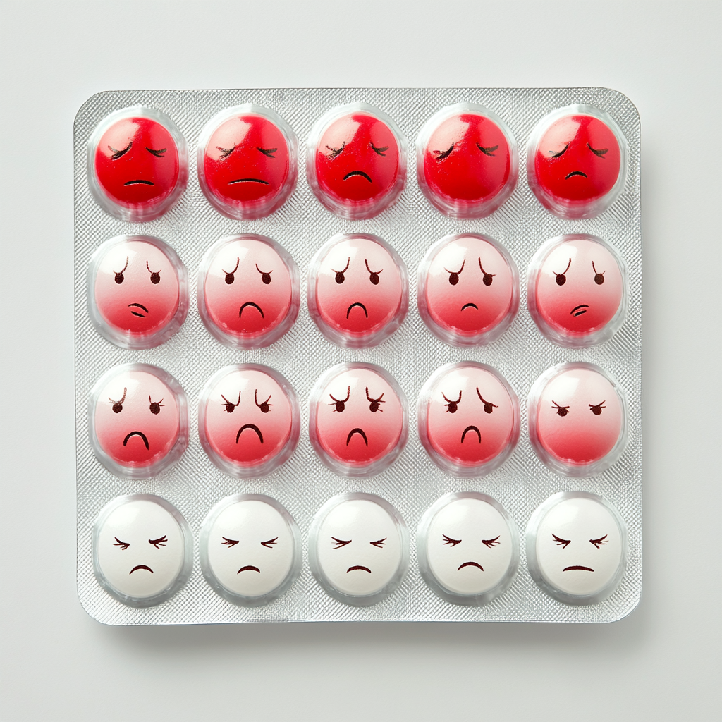 Pack of pills with changing emotions image