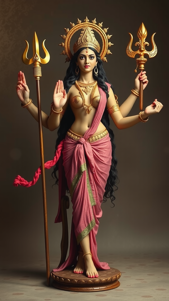 Parvati in Pink with Trident, Navel Exposed