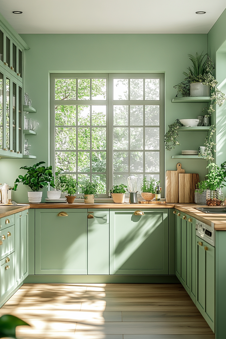 Pastel Green Lightness Kitchen with Soothing Atmosphere