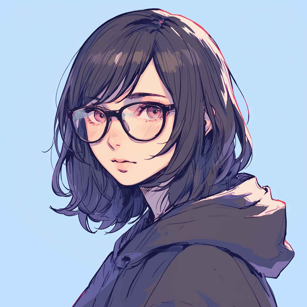 Person in 20s with black hair and glasses