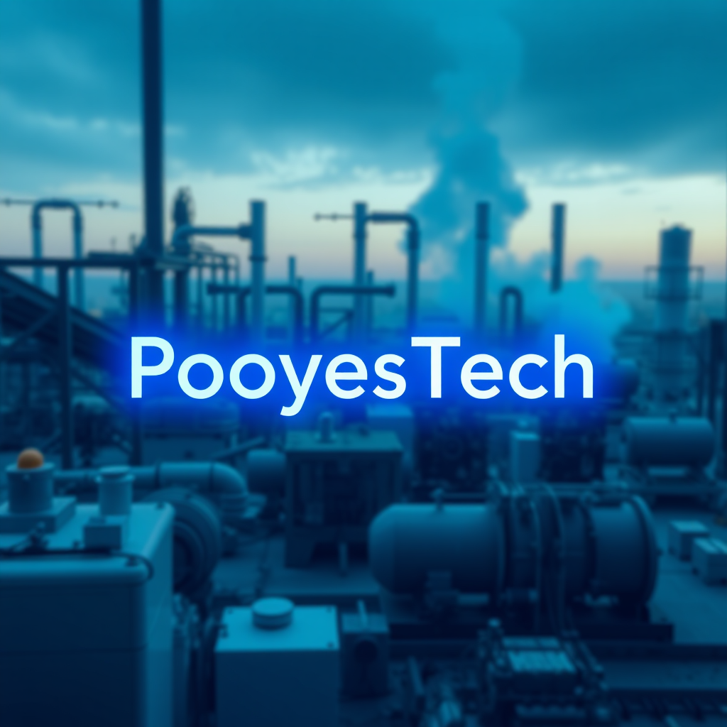 PooyeshTech Sign in Cyan and Blue Environment