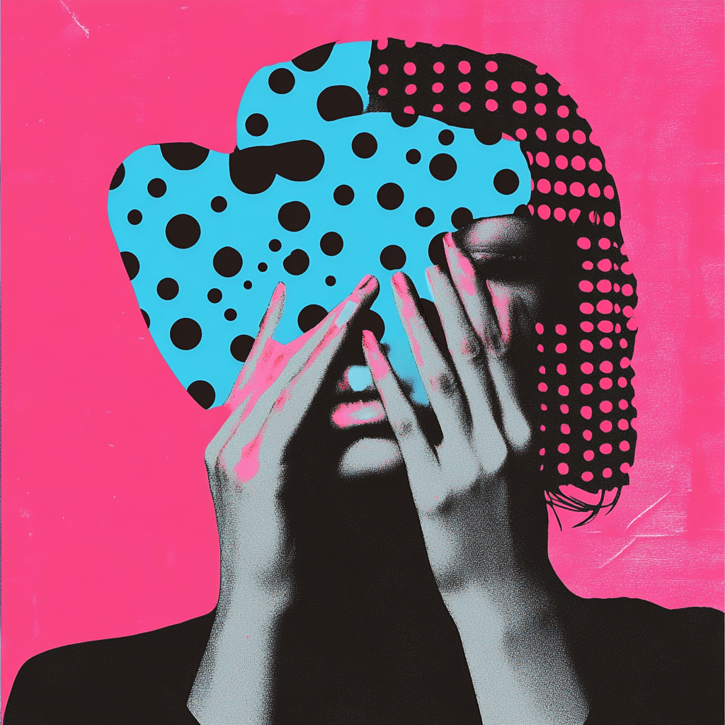 Pop art and Kusama inspired mental health collage.