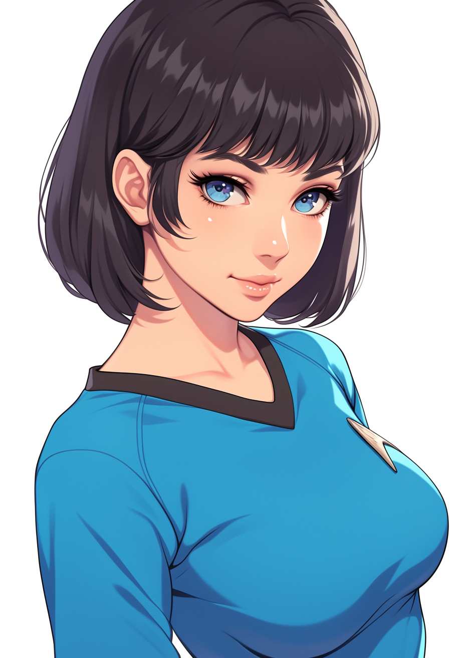 Portrait of Cute Japanese Woman in Star Trek Uniform