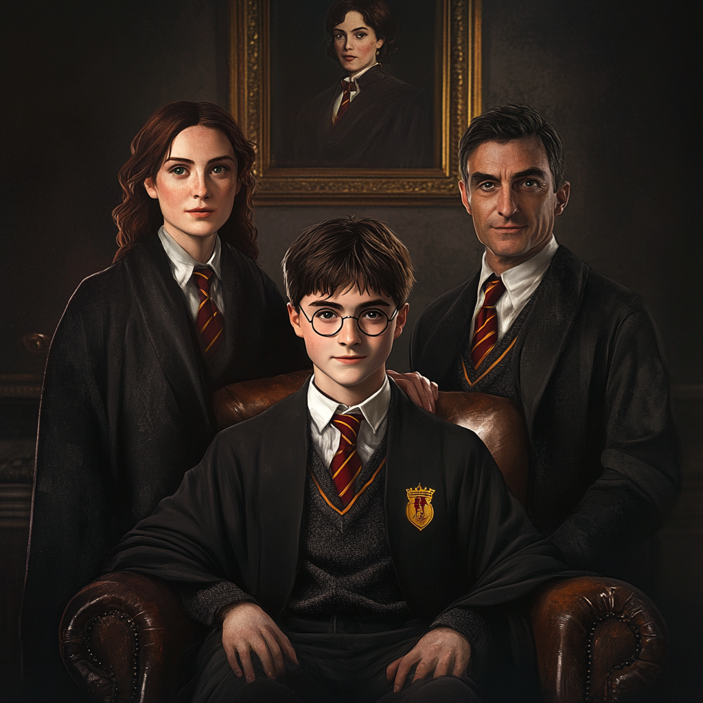 Portrait of Harry Potter and his aristocratic family