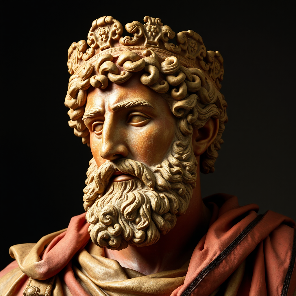 Portrait of Marcus Aurelius, an ancient Roman emperor