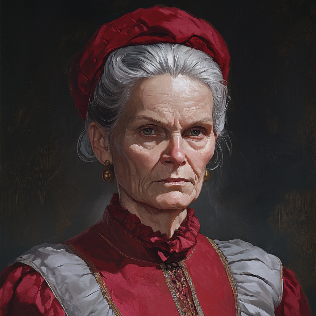 Portrait of Severe Old Lady in Renaissance Style