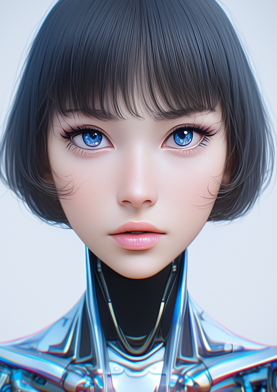 Portrait of a Cute Japanese Space Hero Girl