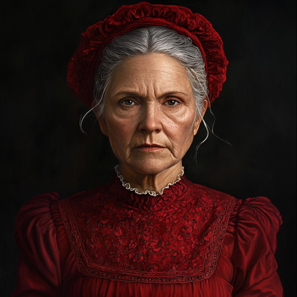 Portrait of stern old noble Slavic lady